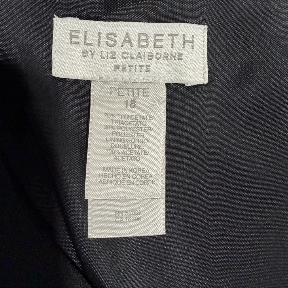 Elisabeth by Liz Claiborne Petite Black Sleeveless Sheath Dress with Lining - Picture 8 of 9